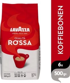 Lavazza Qualita Rossa Koffiebonen - 500 Gram X6 -Koffiedranken 1016x1200