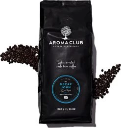 Aroma Club - Cafeïnevrije Koffiebonen 1KG - No. 5 Decaf John - Koffie Intensiteit 3/5