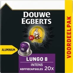 Douwe Egberts Lungo Intens Koffiecups - Intensiteit 8/12 - 10 X 20 Capsules -Koffiedranken 1198x1200