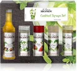 Monin Cadeau 10 Smaken Geschenkverpakking + Cocktailverpakking VOORDEEL PACK 10 Flesjes 5cl -Koffiedranken 1200x1110