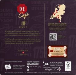 Douwe Egberts D.E Café Lungo Koffiecups - Intesiteit 8/12 - 10 X 20 Capsules 13 Douwe Egberts D.E Café Lungo Koffiecups - Intesiteit 8/12 - 10 X 20 Capsules -Koffiedranken 1200x1186 7