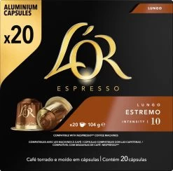 L'OR Lungo Estremo (10) - 10 X 20 Koffiecups -Koffiedranken 1200x1187 4