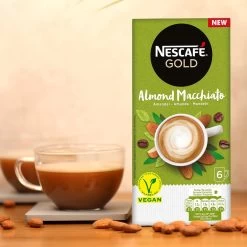 Nescafé Gold Almond Macchiato Oploskoffie - 6 Doosjes à 6 Zakjes -Koffiedranken 1200x1200 234