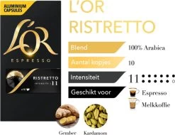 L'OR Espresso Ristretto (11) - 10 X 10 Koffiecups -Koffiedranken 1200x921