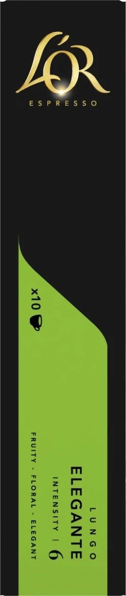 L'OR Lungo Elegante Koffiecups - Intensiteit 6/12 - 10 X 10 Capsules -Koffiedranken 255x1200
