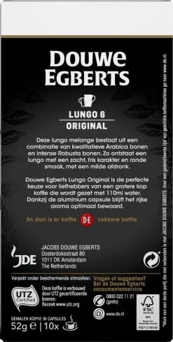 Douwe Egberts Lungo Original Koffiecups - Intensiteit 6/12 - 10 X 10 Capsules 13 Douwe Egberts Lungo Original Koffiecups - Intensiteit 6/12 - 10 X 10 Capsules -Koffiedranken 607x1200 8