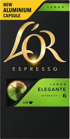 L'OR Lungo Elegante Koffiecups - Intensiteit 6/12 - 10 X 10 Capsules -Koffiedranken 609x1200