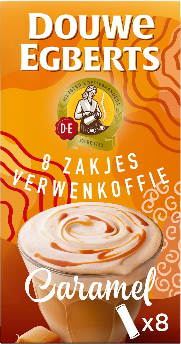 Douwe Egberts Verwenkoffie Latte Caramel Oploskoffie - 5 X 8 Zakjes 9 Douwe Egberts Verwenkoffie Latte Caramel Oploskoffie - 5 X 8 Zakjes - Afbeelding 7