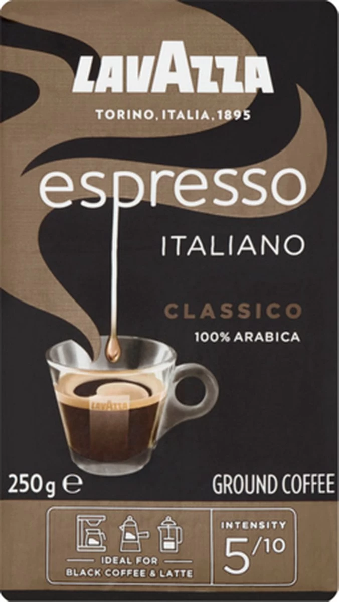 Lavazza Espresso Italiano Classico Gemalen / Filterkoffie - 8 X 250 Gram 7 Lavazza Espresso Italiano Classico Gemalen / Filterkoffie - 8 X 250 Gram - Afbeelding 5