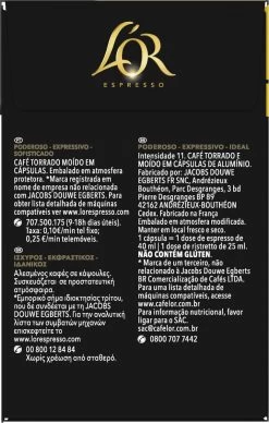 L'OR Espresso Ristretto Koffiecups - Intensiteit 11/12 - 4 X 40 Capsules -Koffiedranken 764x1200